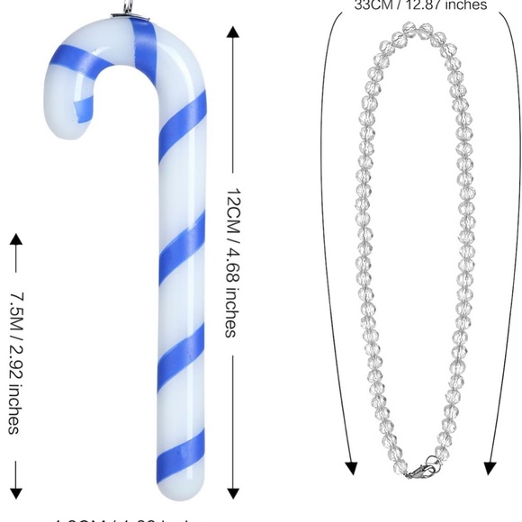 Crystal Candy Cane Christmas Decorations - Christmas Tree Ornaments Pendant - Picture 2 of 6